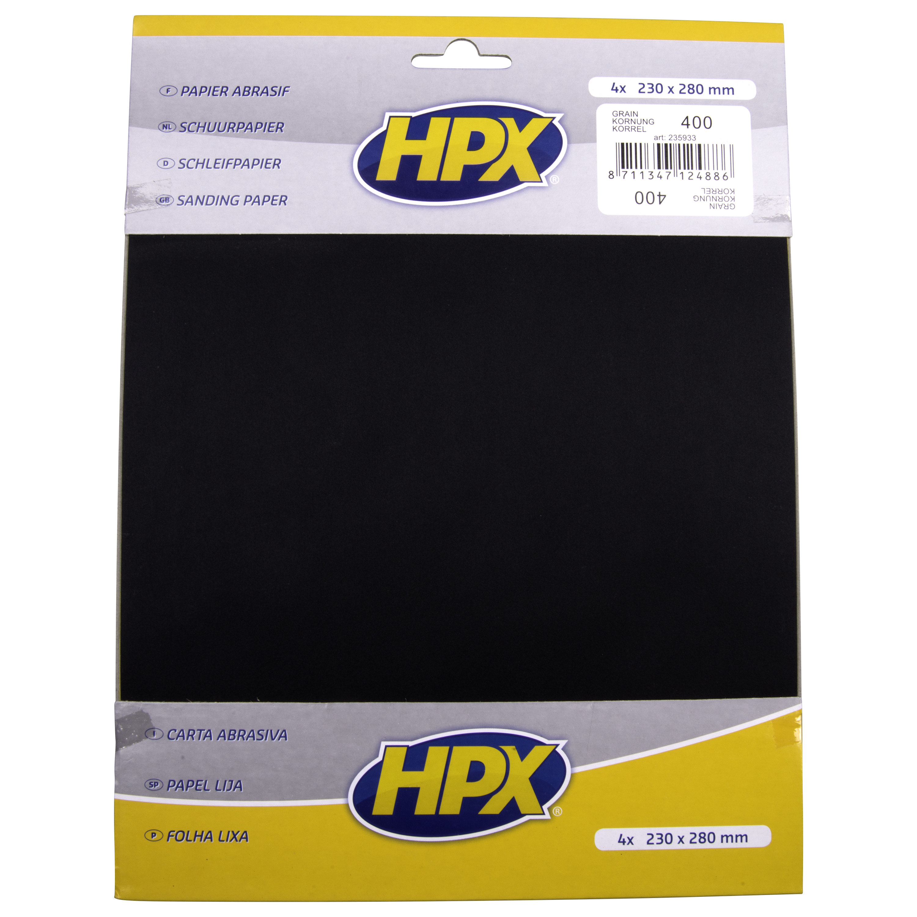 Nassschleifpapier von HPX, Körnung P400, 4 Stück - ATU