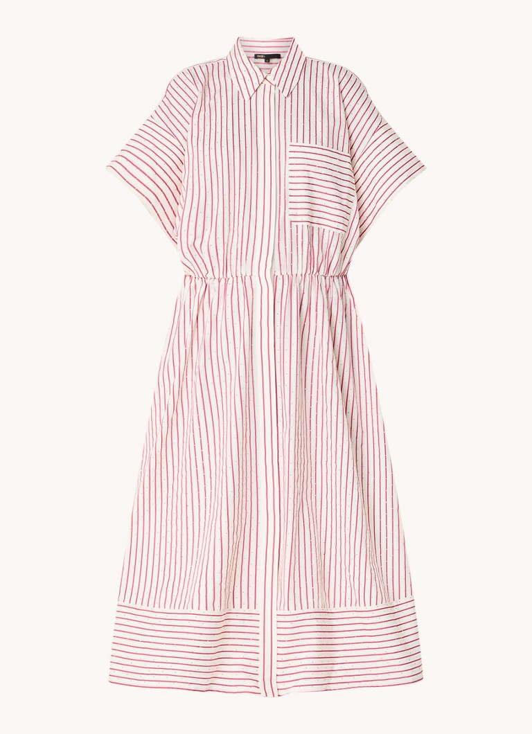 Maje midi dress with rhinestones and stripe print