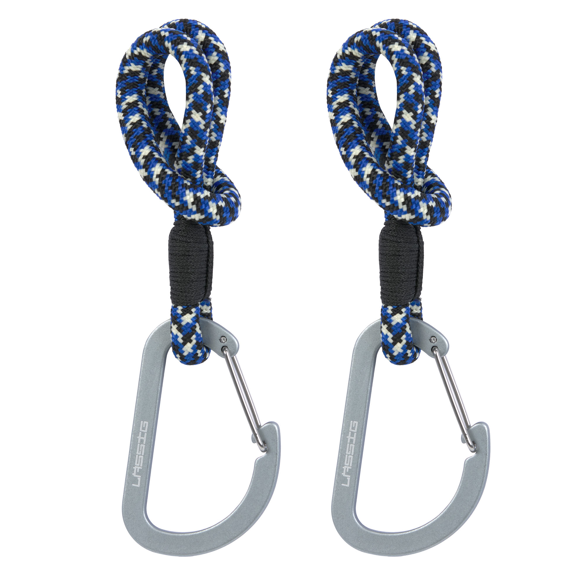 Kinderwagenhaken 2er Set - Karabiner, Schwarz Blau