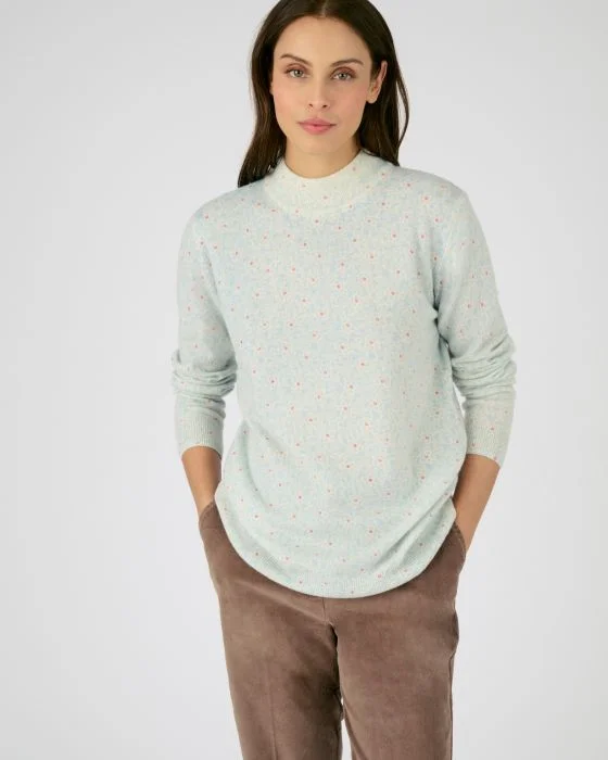 Pull imprimé fleuri laine majoritaire