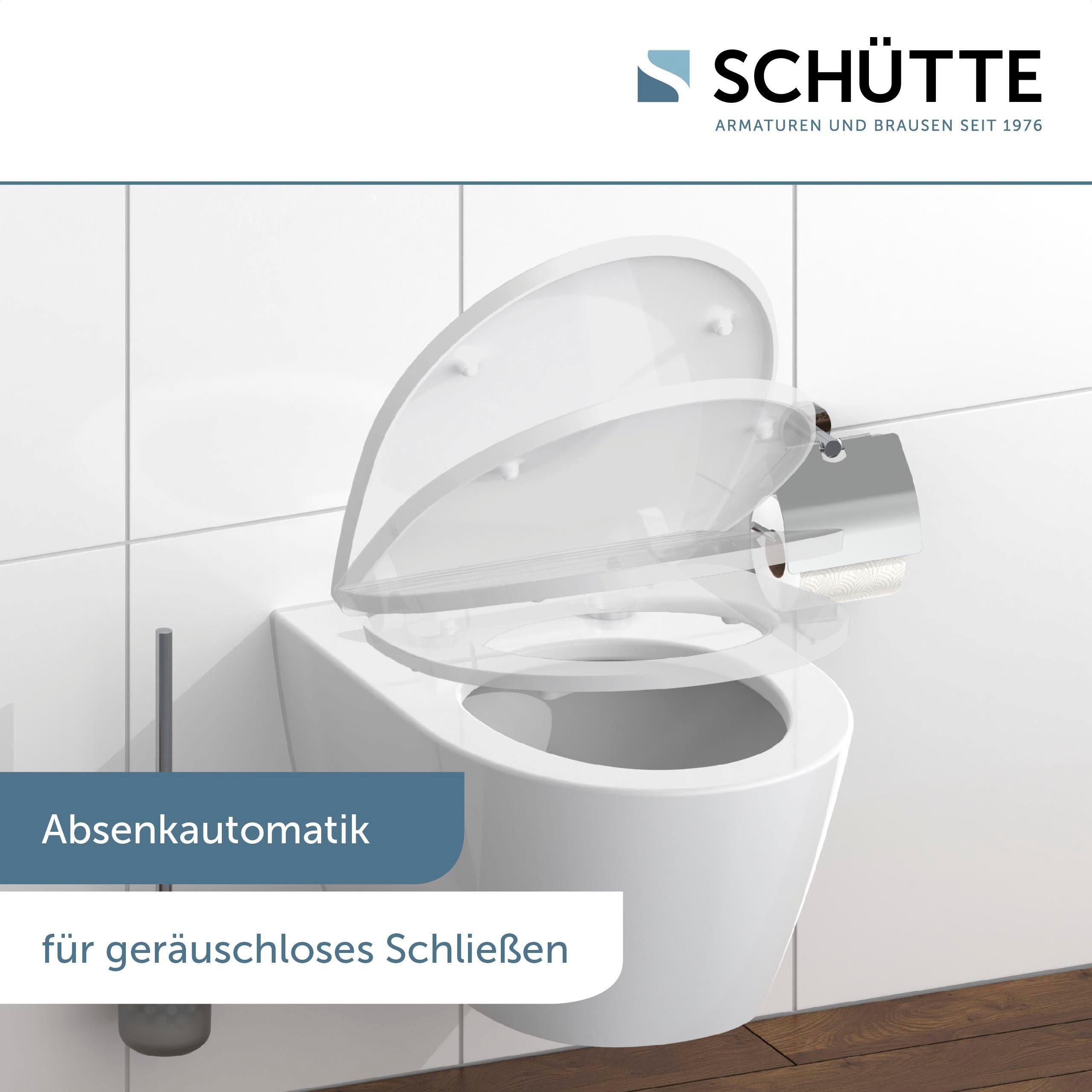 Schütte WC-Sitz White Wave, Duroplast, mit Absenkautomatik und Schnellverschluss, High Gloss