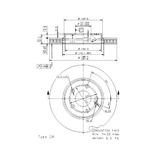 09.8681.11 BREMSSCHEIBE BREMBO VA  VP2 - ATU