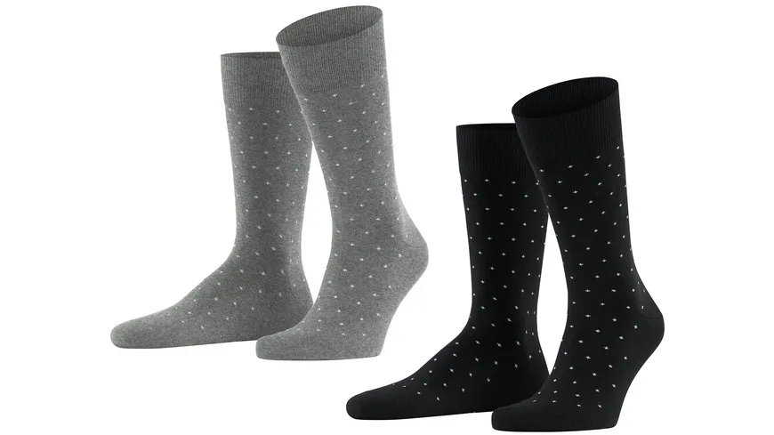 ESPRIT Herren Socken Fine Dot 2er Pack black/light grey