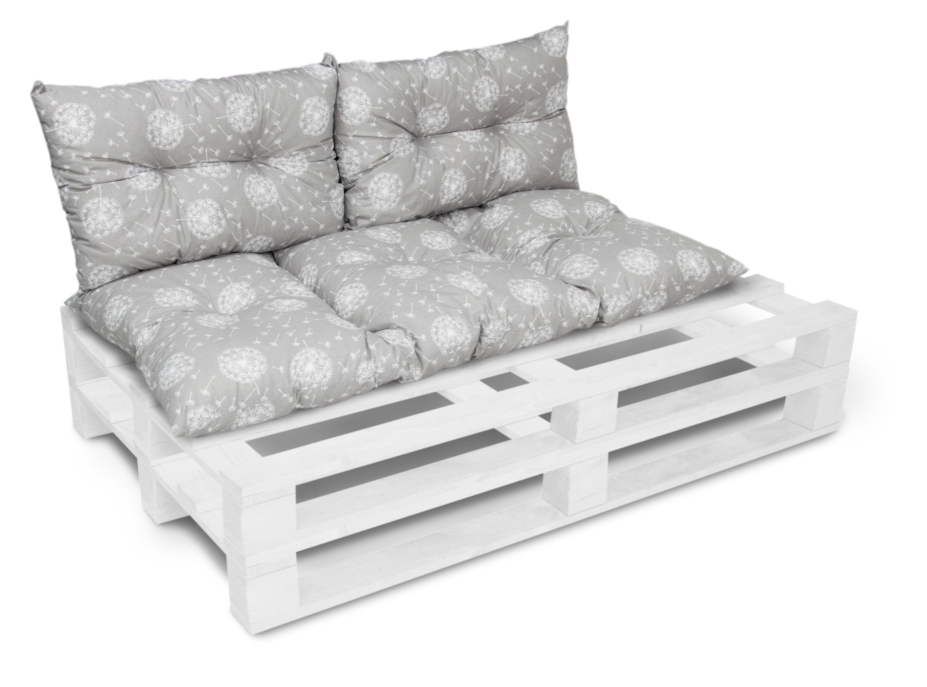 Amilian Stuhlkissen (Made in EU) Bankauflage, Gartenbankauflage, Rückenkissen, Pallettensitzkissen, Gartenkissen, Sitzauflage, Bankkissen für Gartenbank; Europaletten ;Palettenkissen, Set: 60x120cm + 2 x 40x60cm, 3er Set