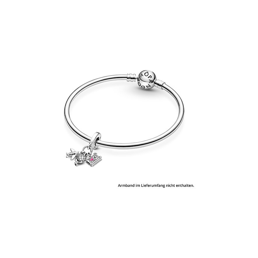 Pandora Charm Moments Flugzeug, Globus und Koffer