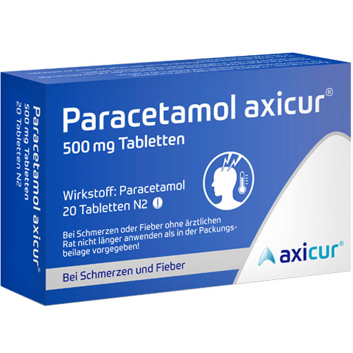 PARACETAMOL axicur 500 mg Tabletten  20 St  Tabletten