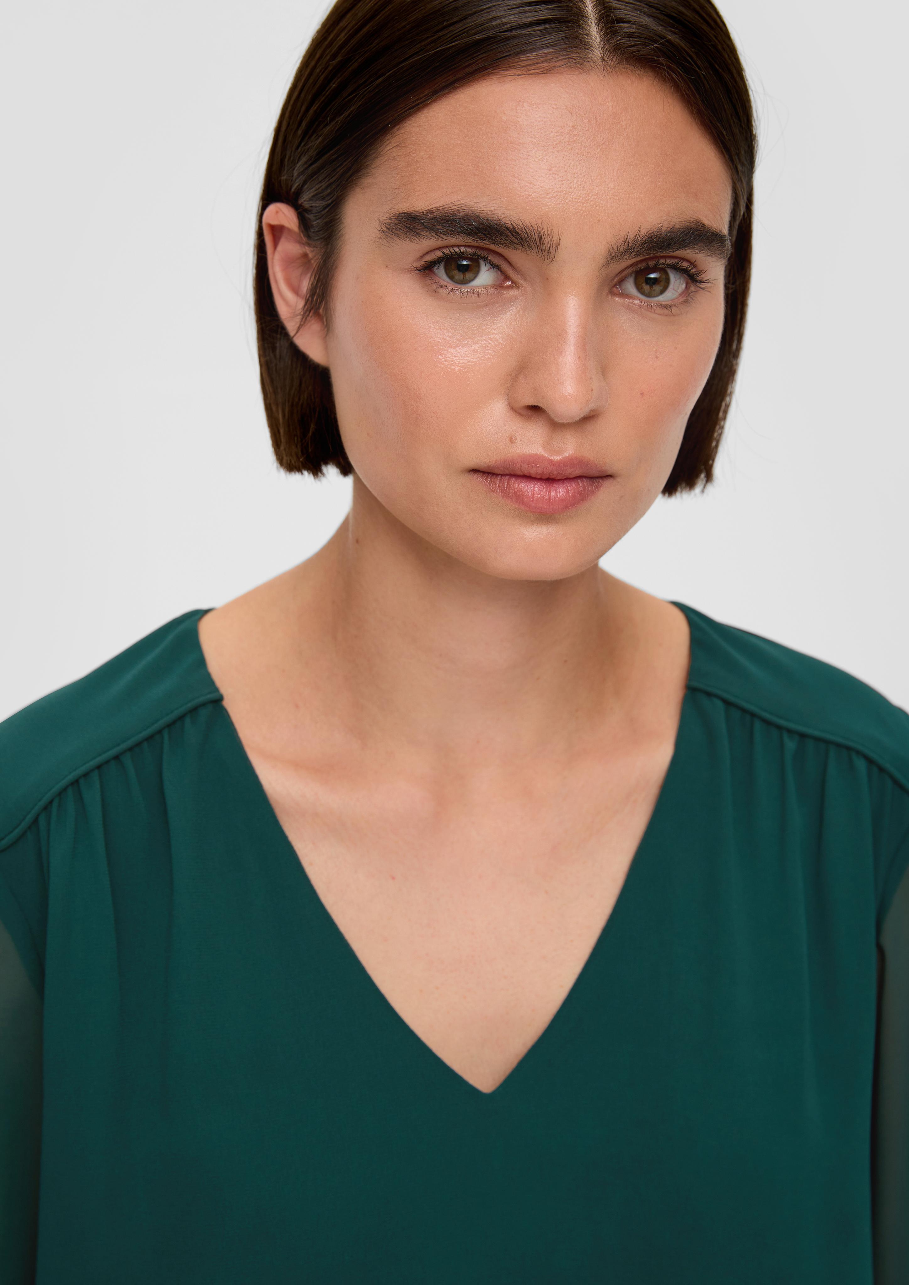 Chiffonbluse mit Viskosefutter  2136584-7889