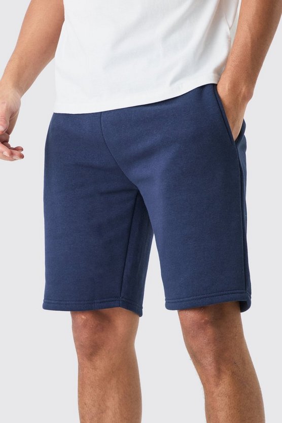 Mittellange Slim-Fit Jersey-Shorts