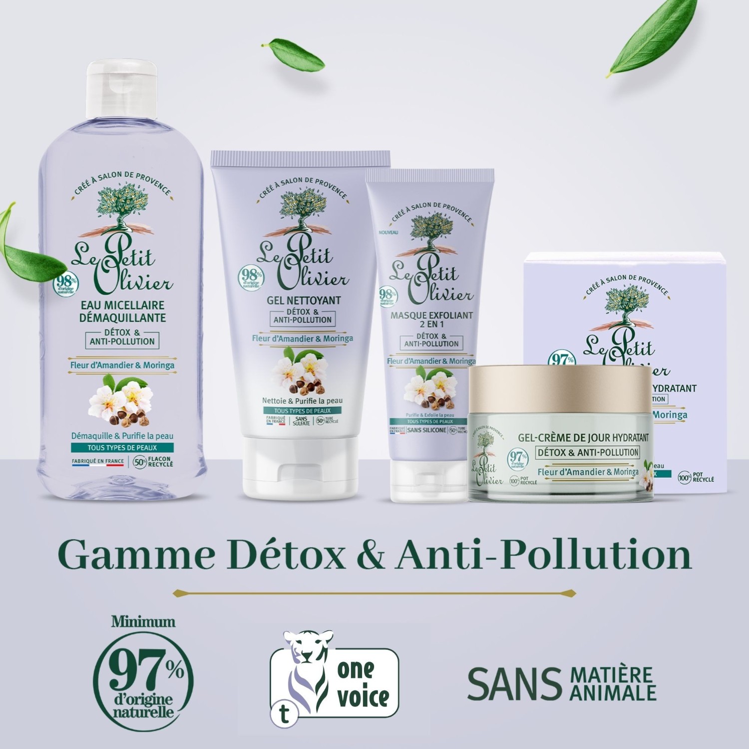 Le Petit Olivier 2-in-1 Detox & Anti-Pollution Exfoliating Mask with Almond Blossom & Moringa