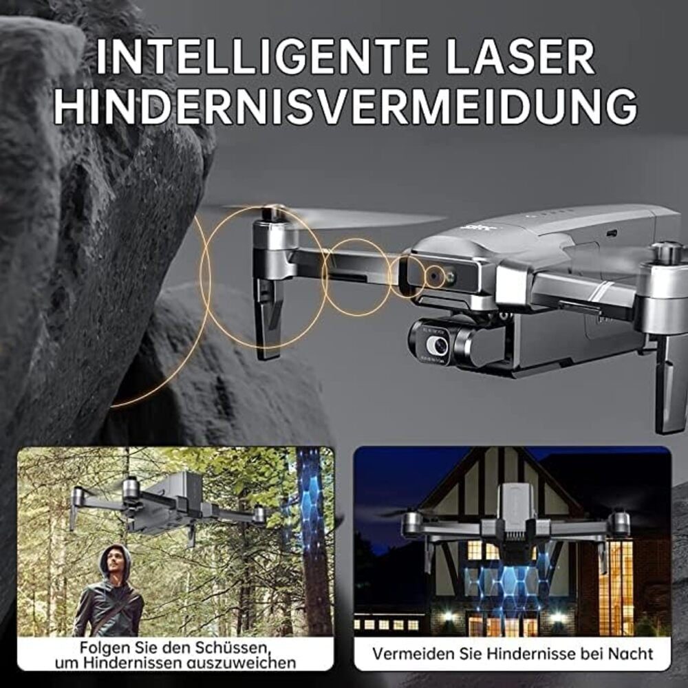 Teeggi SJRC F22S, Laser Hindernis Vermeidung, 3,5 km Flugdistanz Drohne (3840*2160P 30fps, mit Kamera EIS 2-Achsen Gimbal, 35 Minuten Flugzeit, GPS Intelligente)