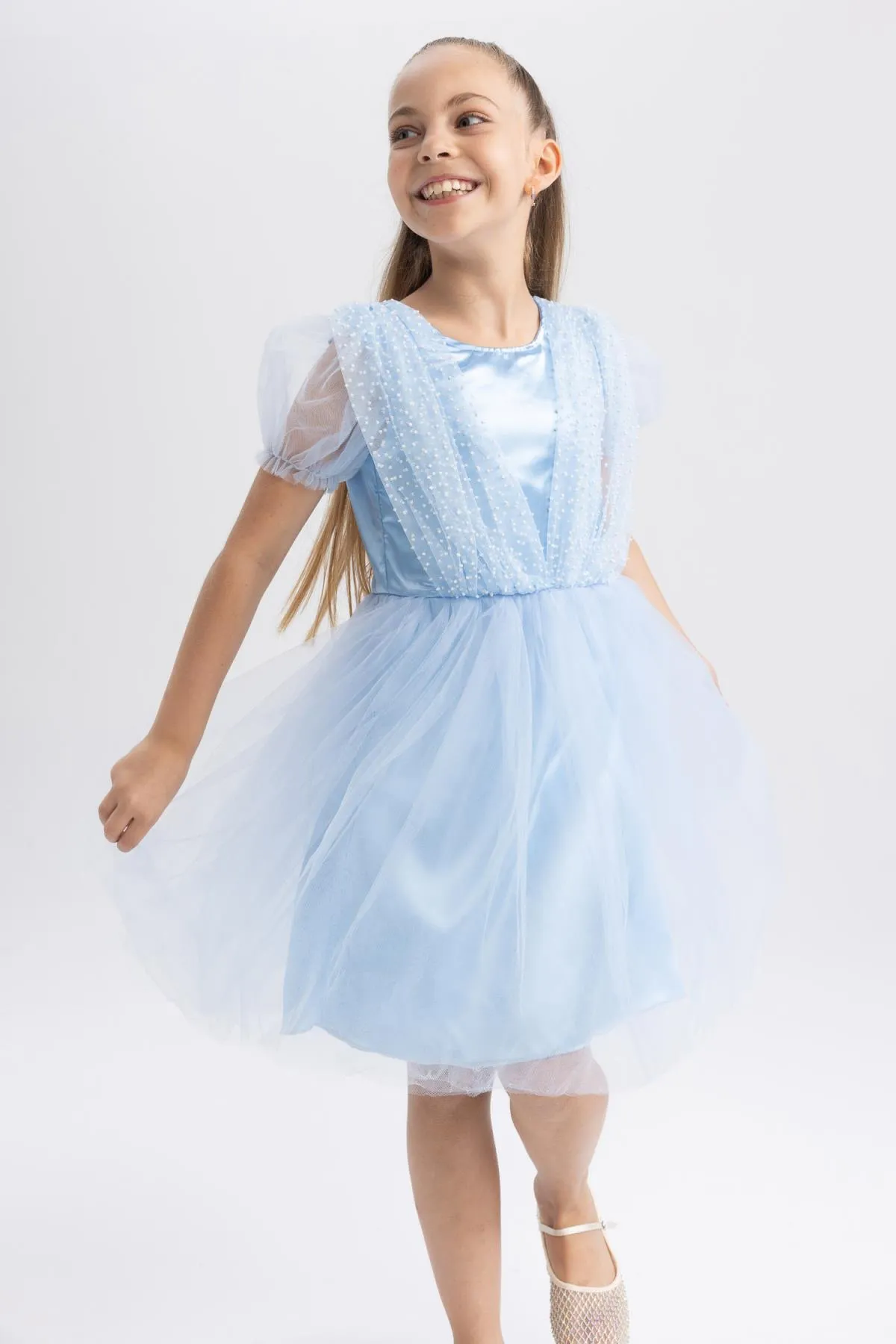 DeFacto  Mädchen Rundhals Kurzarm Tüllkleid Y7210a622sm