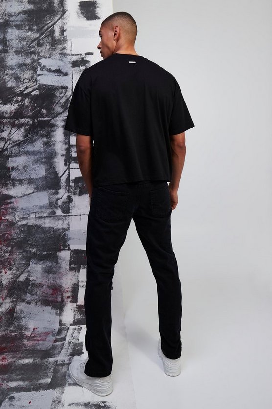 Kastiges Oversize Premium T-Shirt mit Silikon-Print