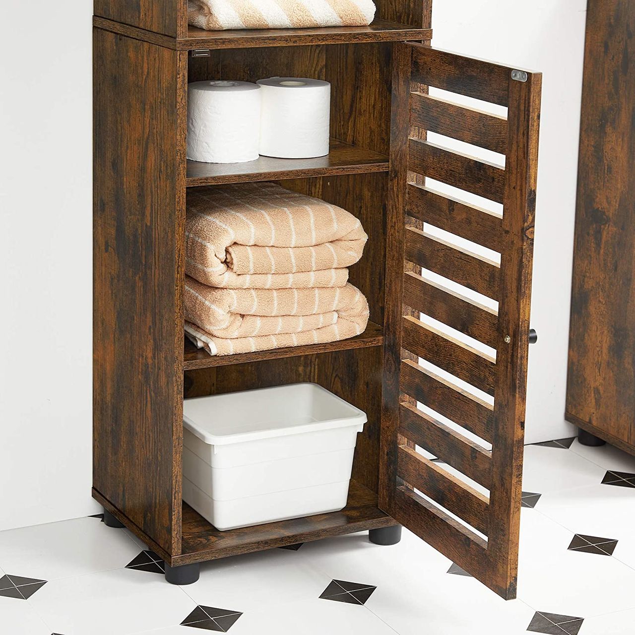 Vasagle Bodenschrank, 40x30x167cm, rustikalbraun