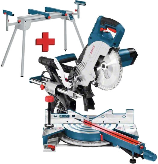 Fierăstrău circular cu panouri Bosch Blue 0615990FV8 GCM 8 SJL 216 mm 1600 wați + suport GTA 2600