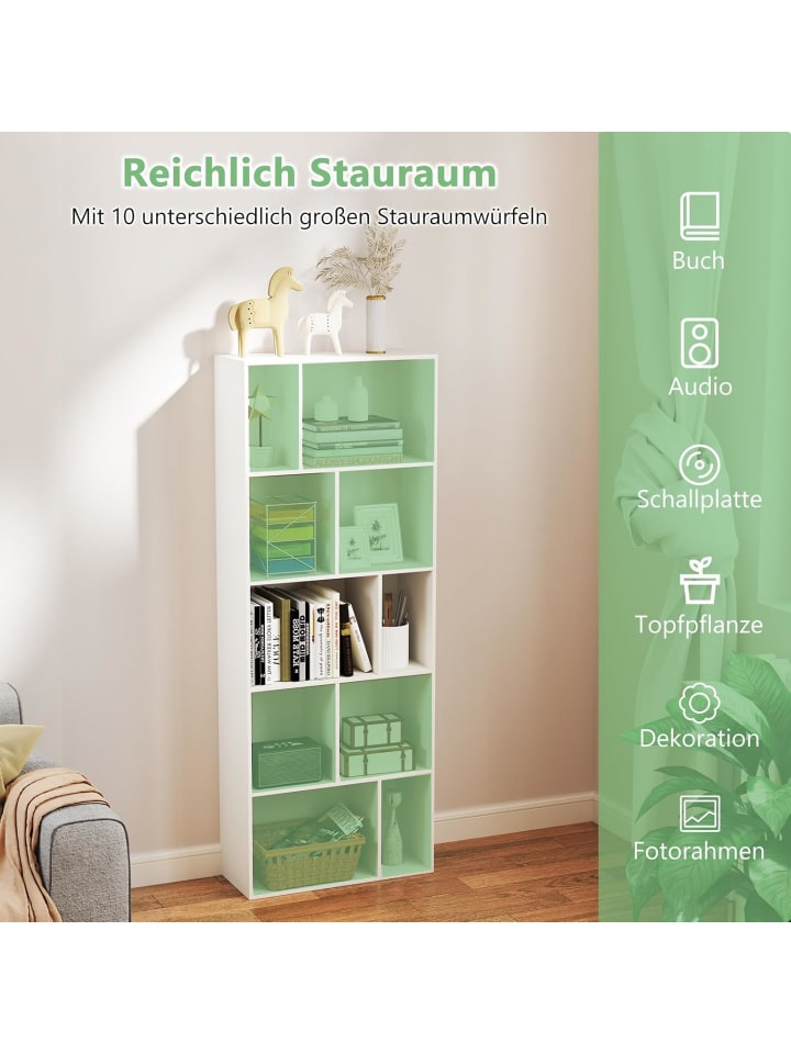 COSTWAY Bücherregal 5 Ebenen 60 x 25 x 160 cm in Weiß günstig kaufen onesize