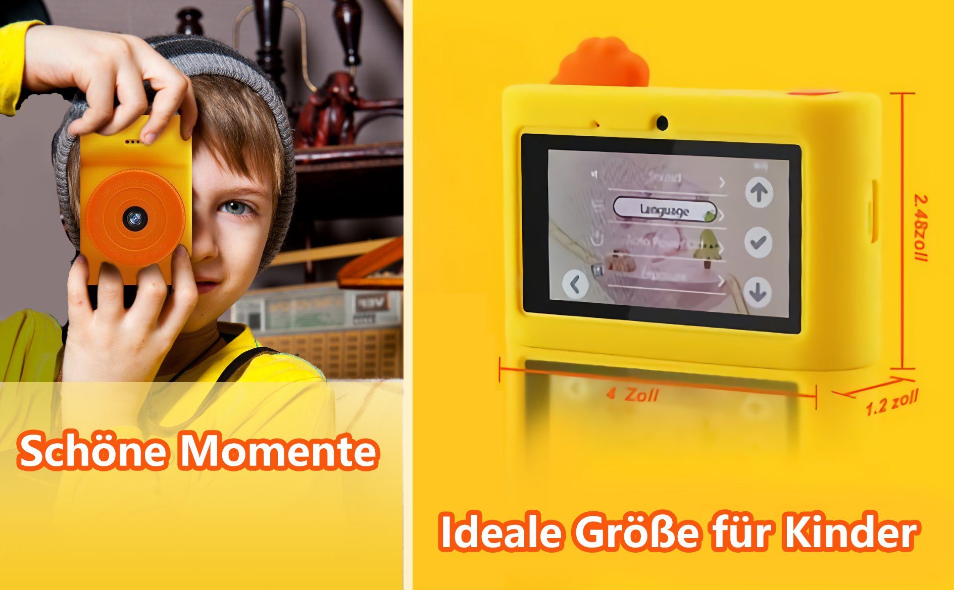 Fine Life Pro Kinderdigitalkamera Spielzeugkamera Kinder Selfie Kamera Kinderkamera (48 MP, inkl. Kinder Camcorder, WiFi Digitalkamera Fotokamera mit 32GB SD-Karte, Geeignet als Geschenk für Kinder von 3 bis 14 Jahren)
