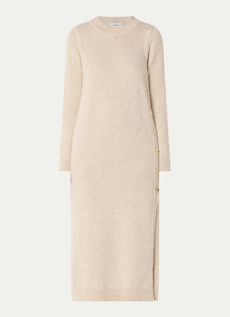 ba&sh Doree midi sweater dress in alpaca wool blend with decorative buttons