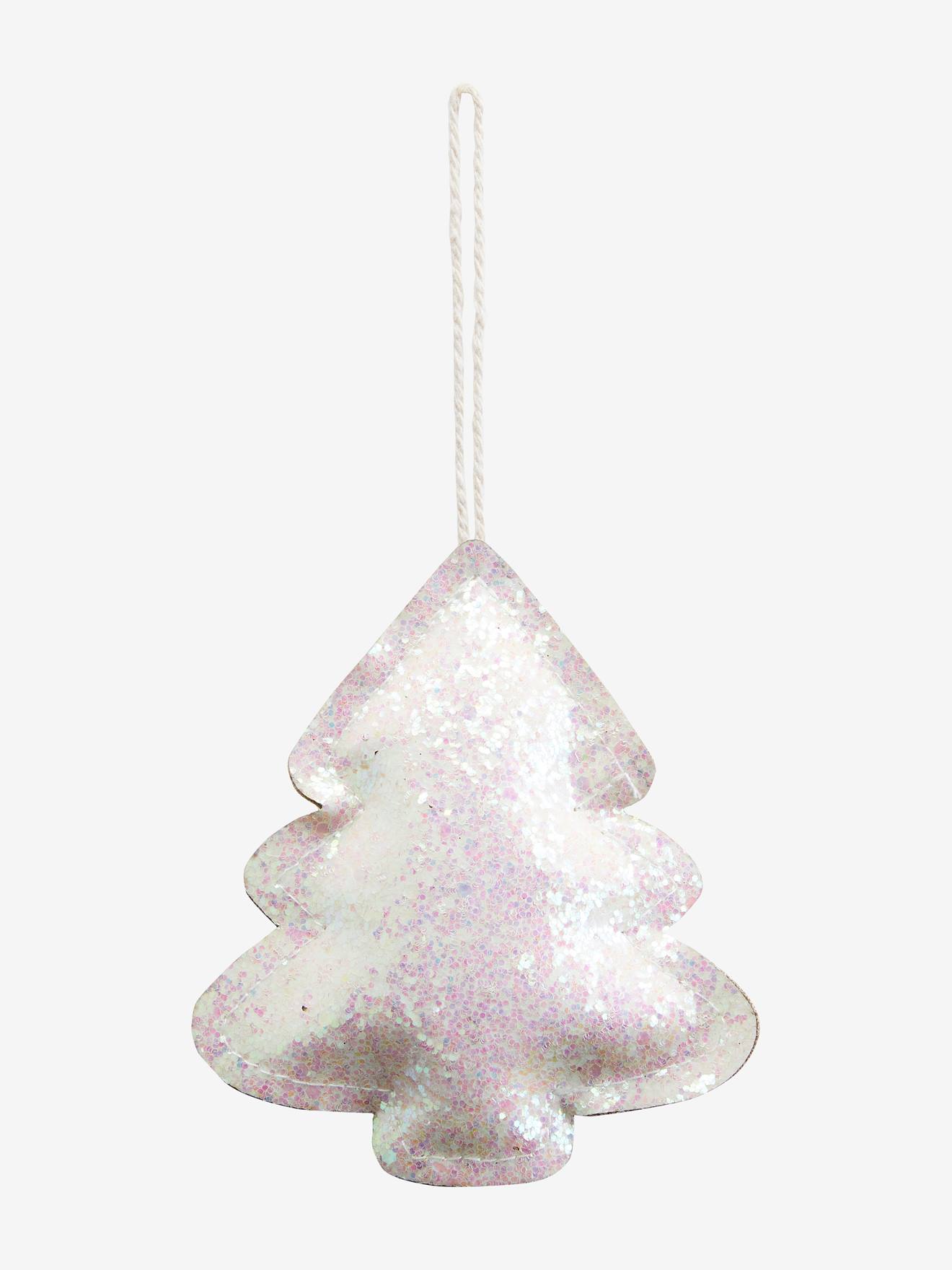 Lot de 4 décorations de Noël glitter rose