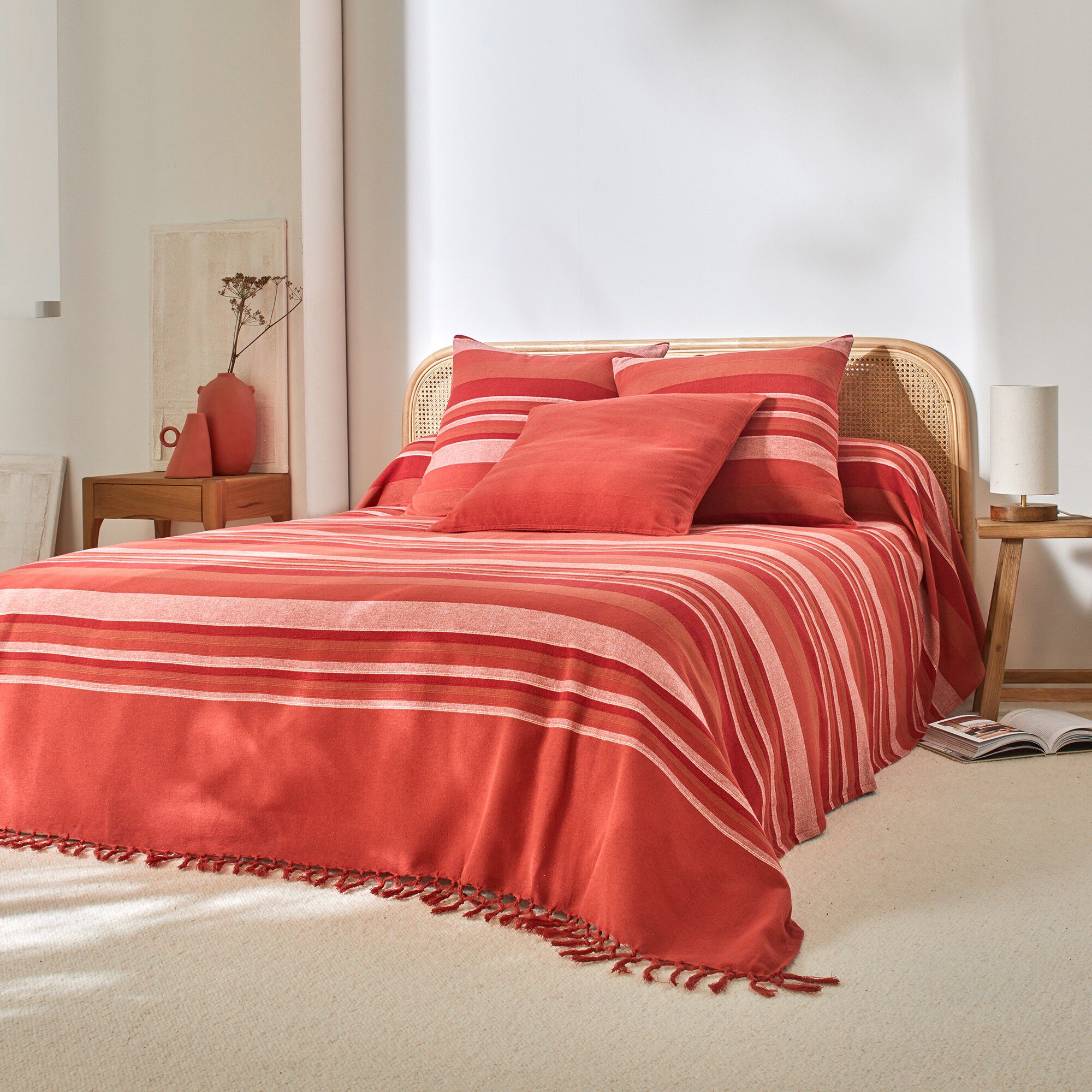 Plaid jeté multicolore coton tissage artisanal