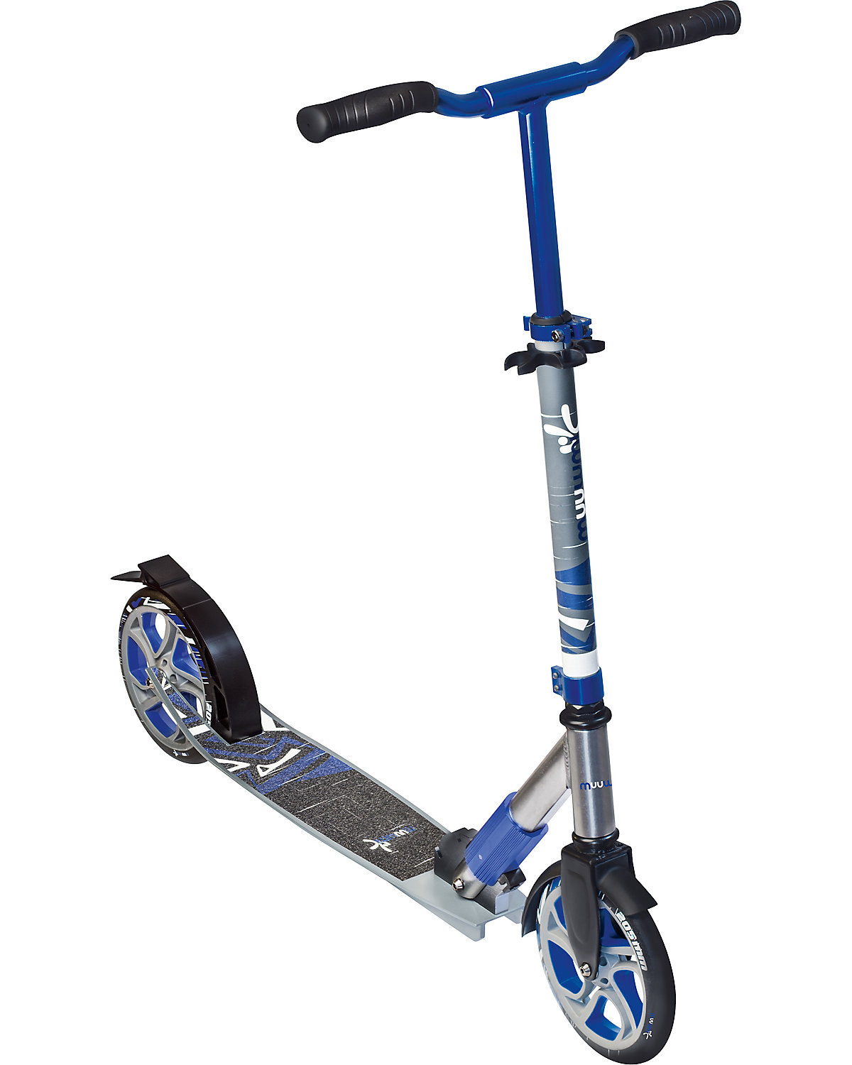 Aluminiumscooter Muuwmi Deluxe 205mm, grau-blau