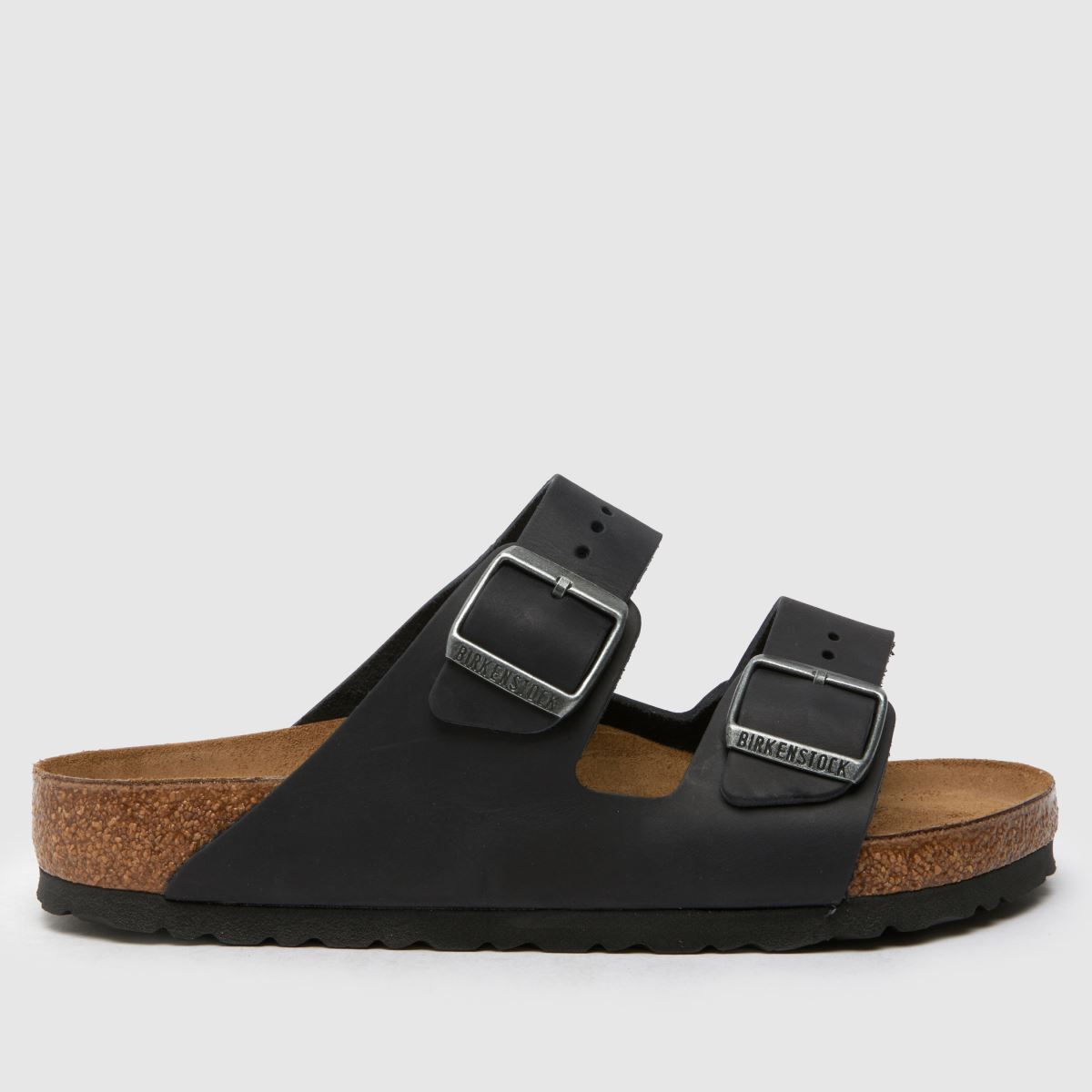 BIRKENSTOCK Arizona – Svarta sandaler med oljad passform i läder