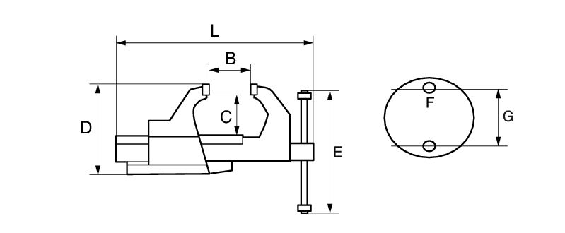 Bahco 607201250 Schraubstock mit austauschbaren Backen 125 mm