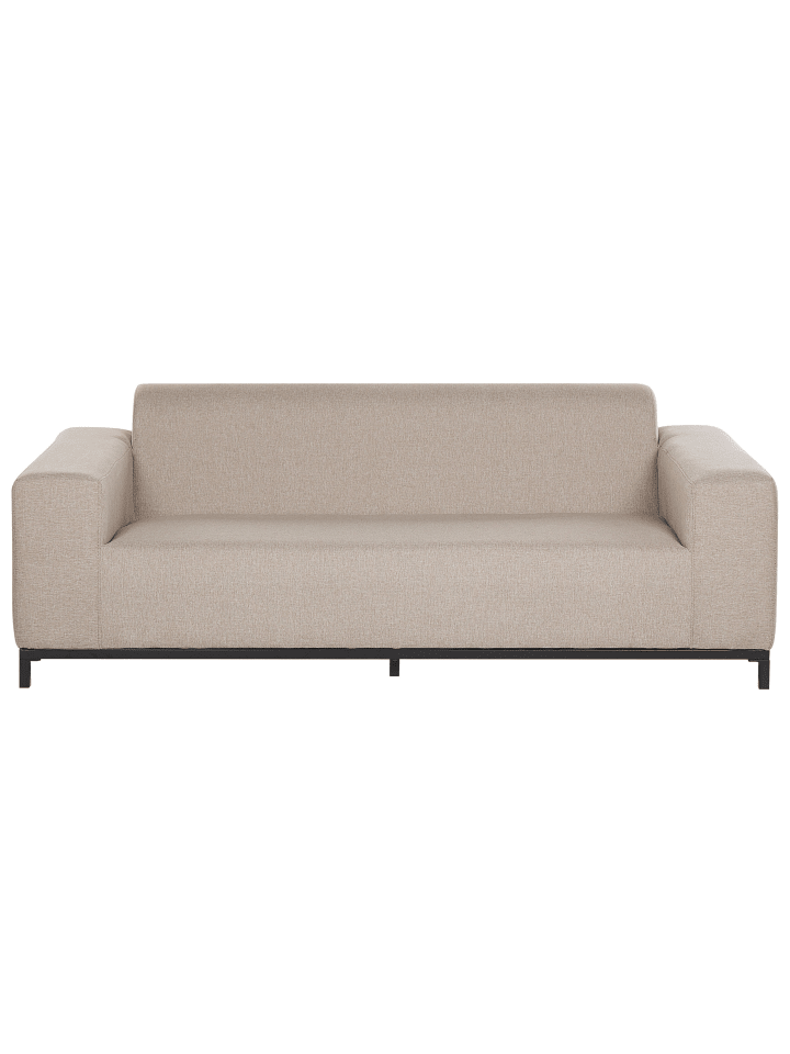 Beliani Gartensofa ROVIGO in Beige/Schwarz - (W) 186 x (H) 68 x (L) 84 cm günstig kaufen onesize