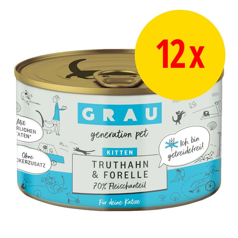 Sparpaket GRAU Kitten Getreidefrei 12 x 200 g