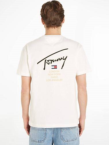 TOMMY-JEANS Herren T-Shirt CLSC GOLD SIGNATURE BACK TEE Regular Fit