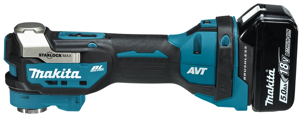 Herramienta multifunción Makita DTM52RTJX2 Starlock Max 18V 2x5.0 AH Li-ion + Juego de accesorios en caja Mbox