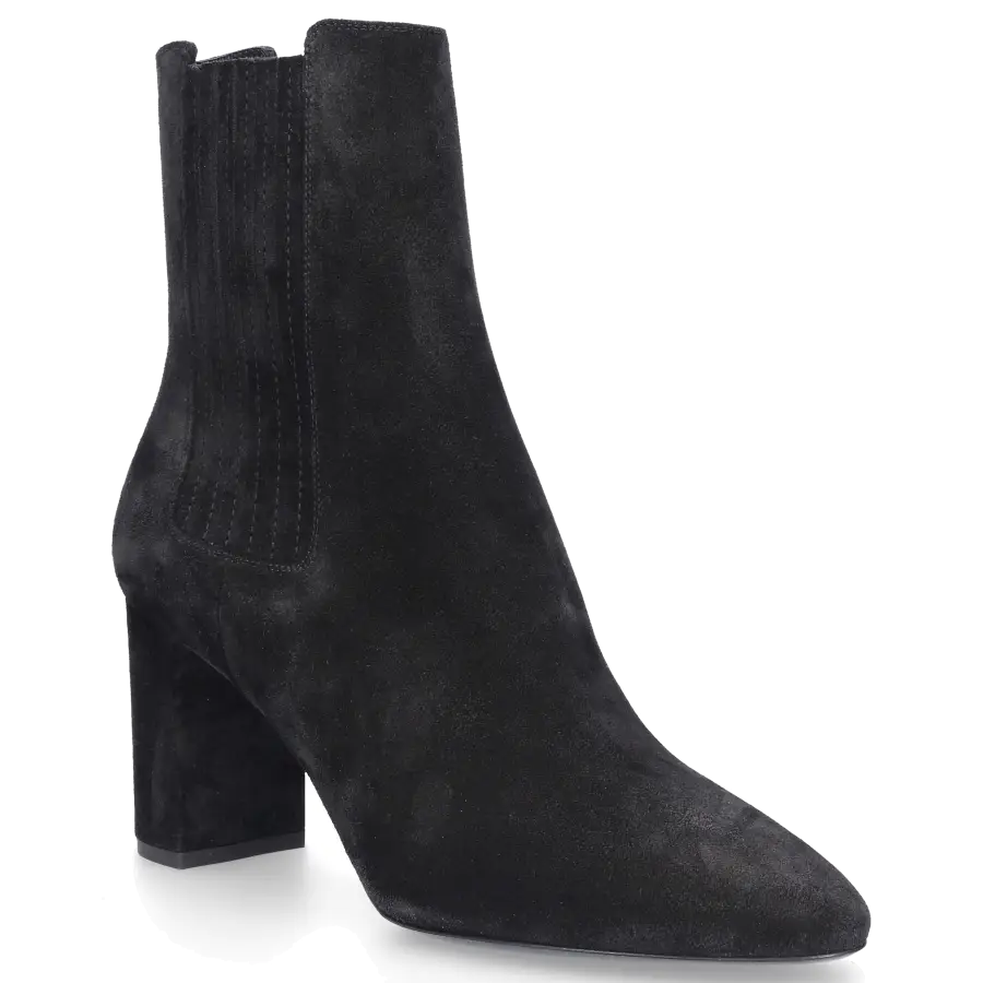 Saint Laurent - Stiefeletten LOU 75 Veloursleder - schwarz