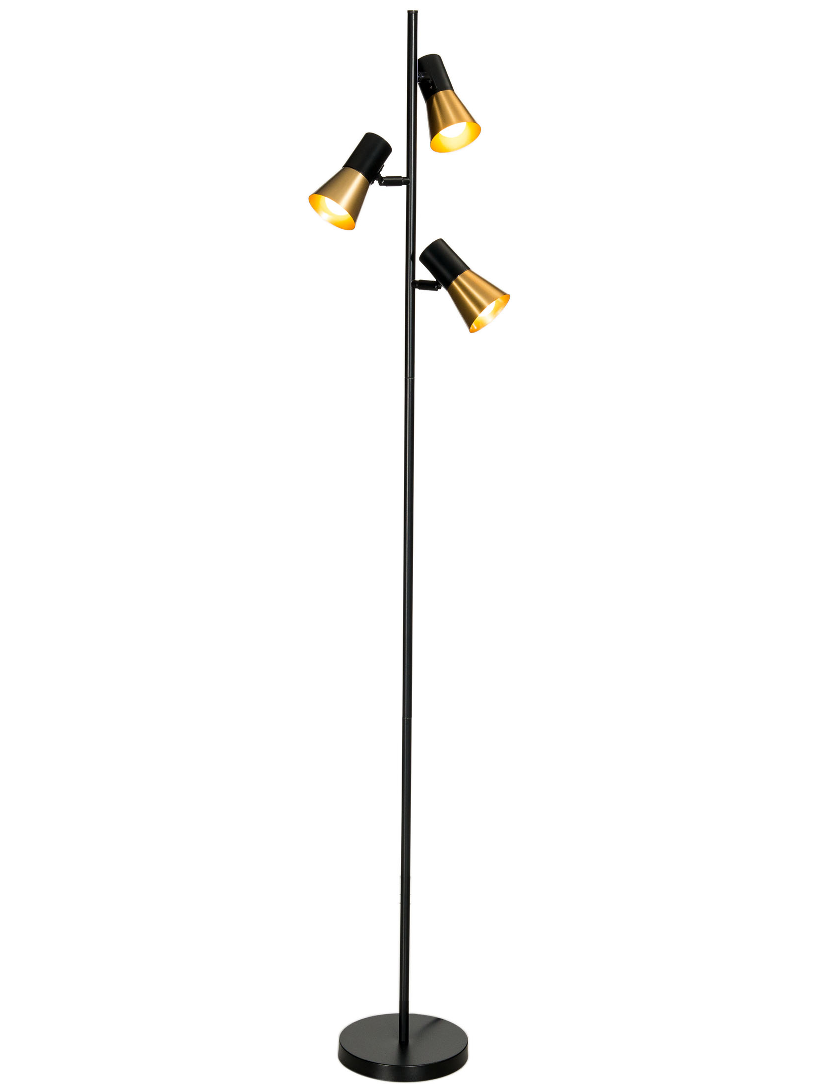 Escat Standleuchte, Satin Brass/Schwarz