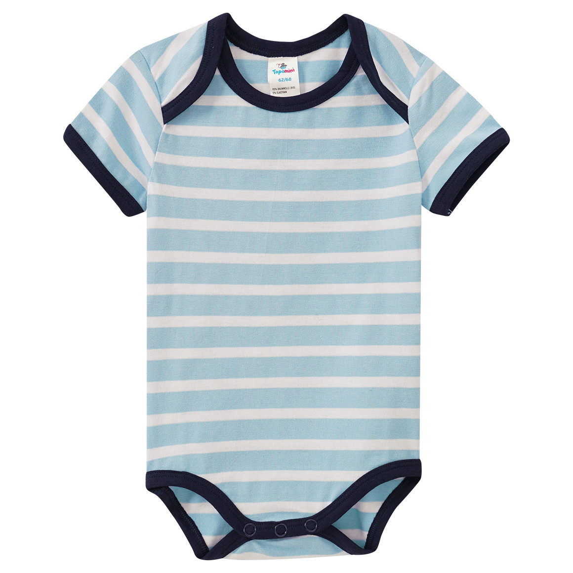5 Baby Kurzarmbodys mit Bio-Baumwolle