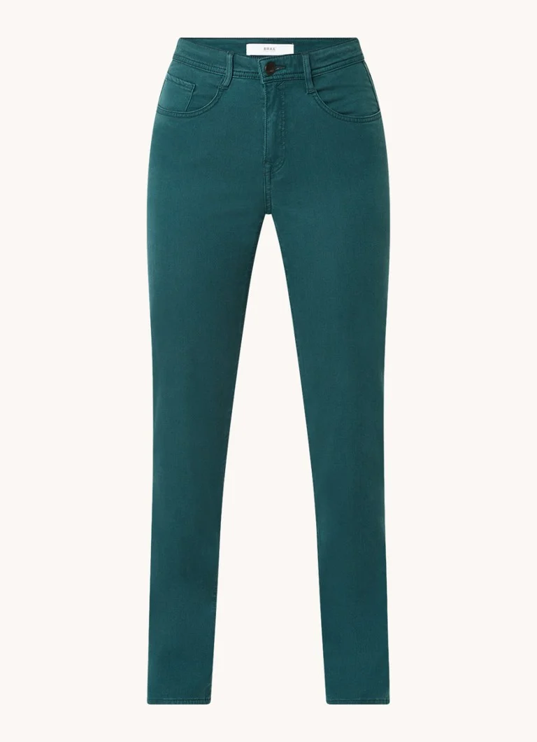 Calça chino BRAX Carola de cintura média e corte slim em mistura de lyocell
