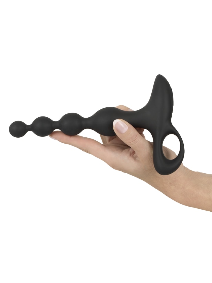 Black Velvets Analvibrator Rechargeable anal beads in schwarz günstig kaufen 20 cm