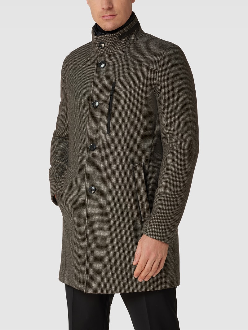 Mantel mit Stehkragen Modell 'Standup Collar' in mittelbraun