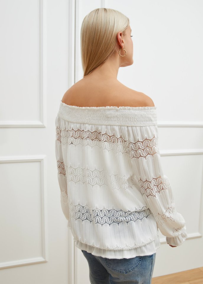 Carmenshirt mit Spitze