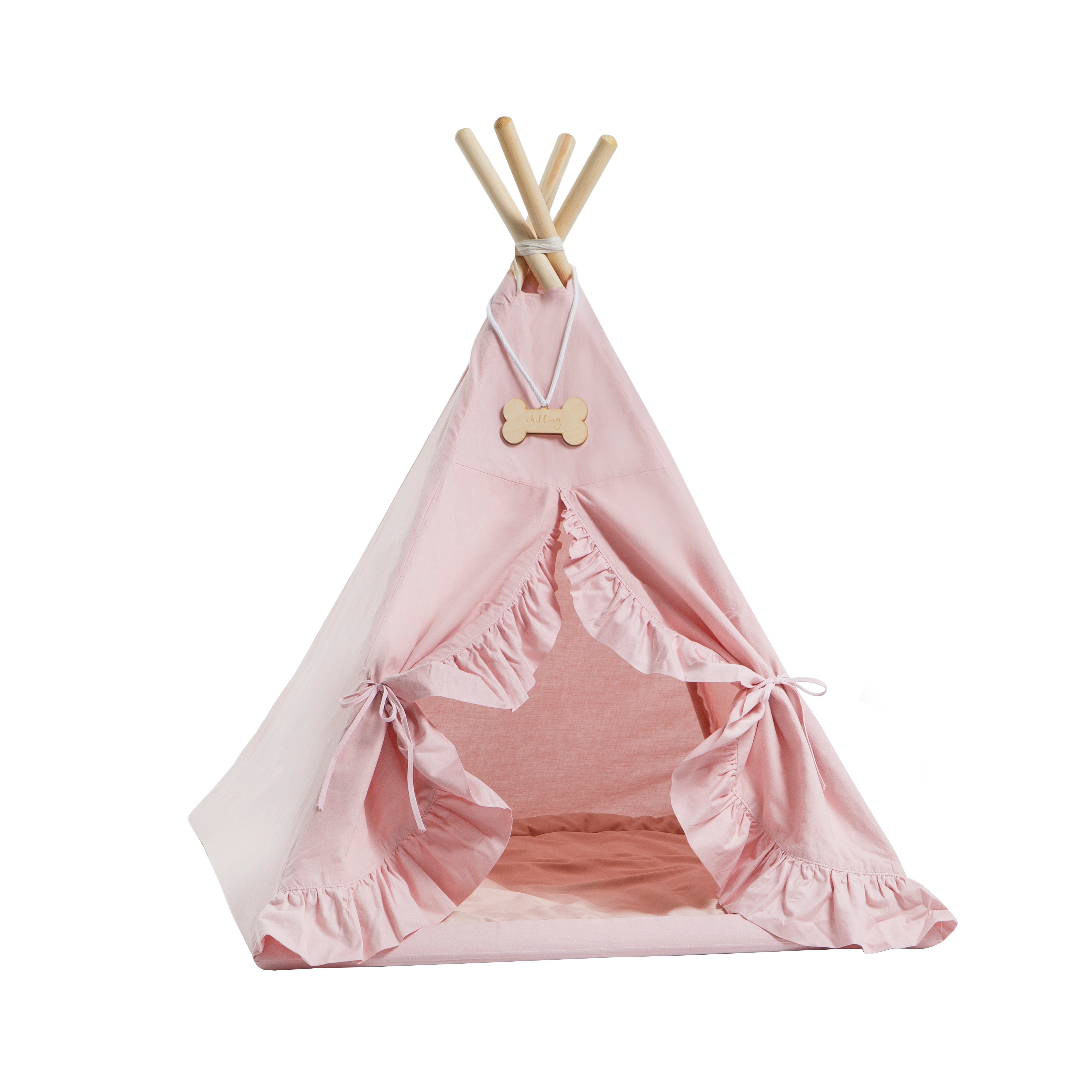 Rainbow Kids Tipi-Zelt Tipi für Hunde und Katzen / Haustierzelt Süße Perle, (2 tlg), vier Holzstangen zu je 110 cm Länge