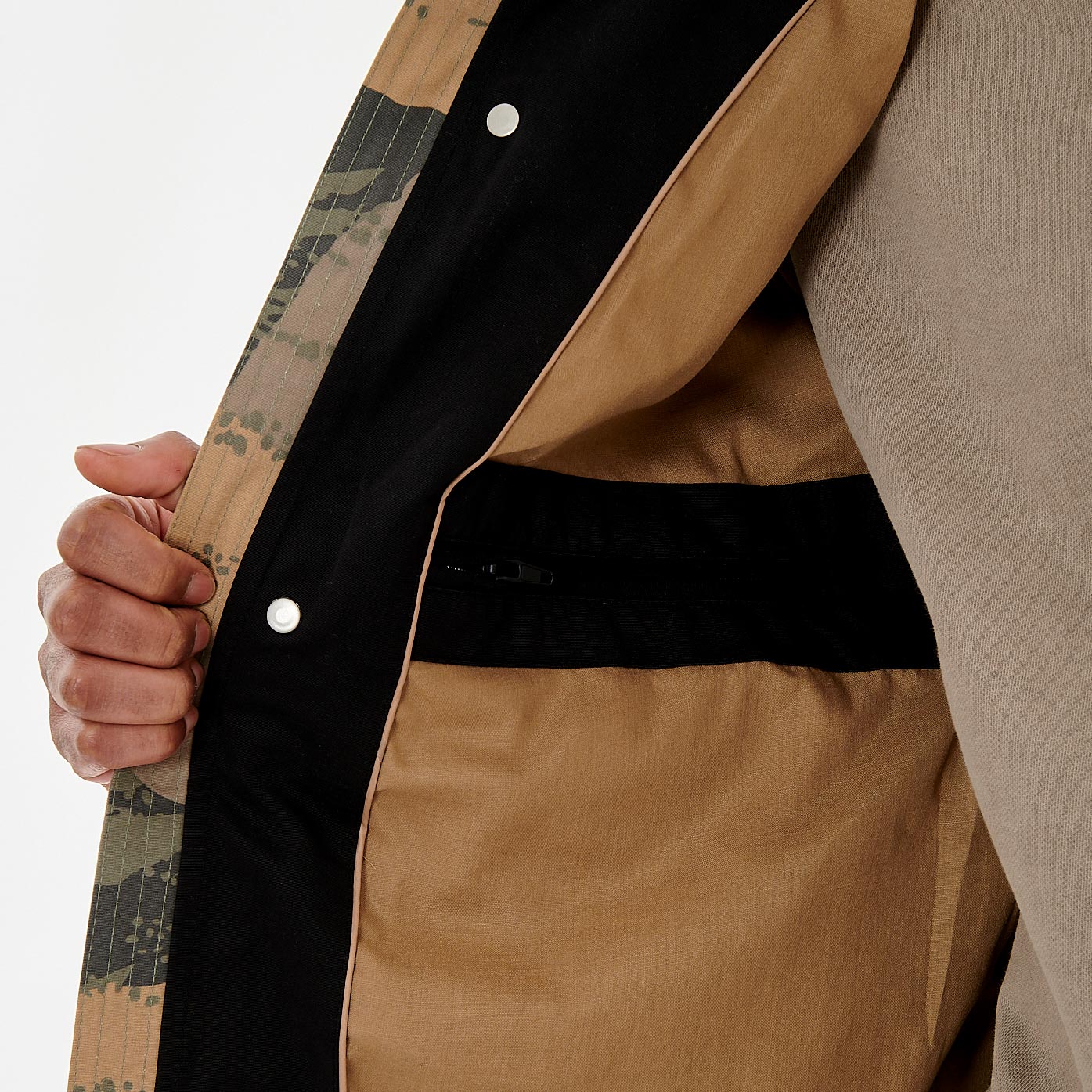 NABIA  Parka noire et camouflage Homme