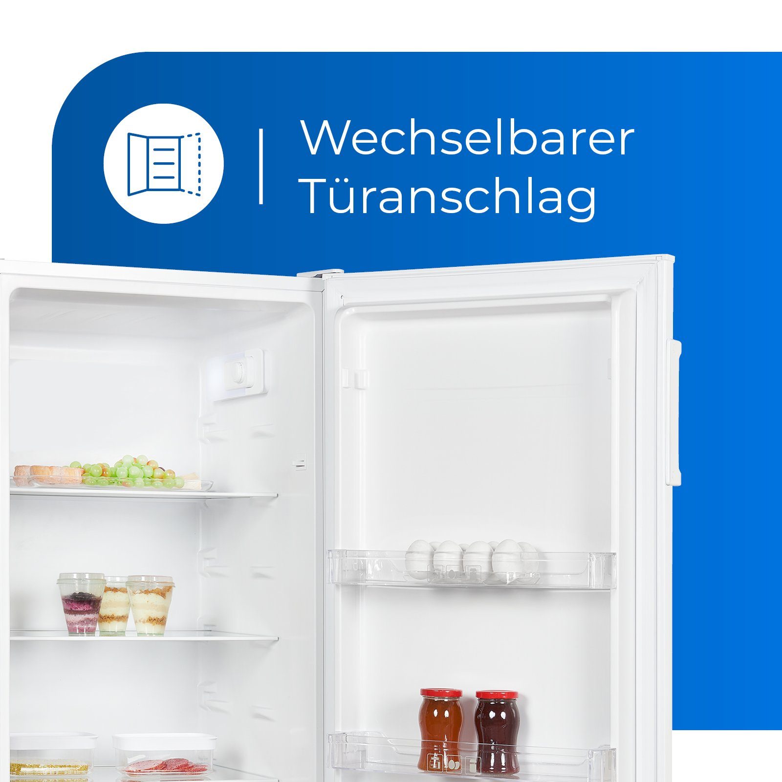 exquisit Vollraumkühlschrank KS320-V-H-040E, 142.6 cm hoch, 54.4 cm breit, XL-Kühlschrank mit reichlich Platz für Ihr Kühlgut