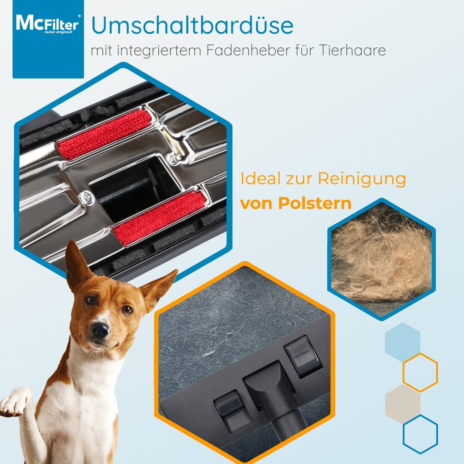 McFilter Kombidüse Universal passend für Miele Siemens Bosch Philips Thomas AEG usw., (1-tlg), Rohraußendurchmesser 32/35mm, Dreh-Kippgelenk, umschaltbar