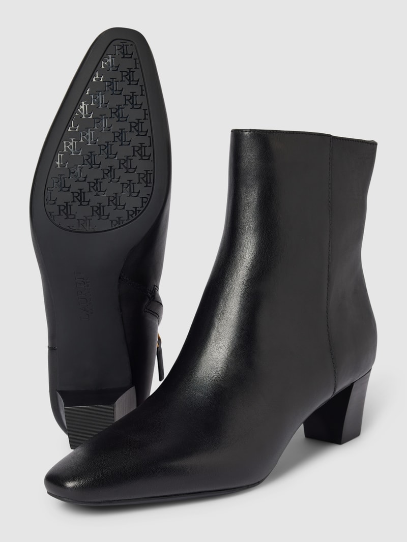 Stiefeletten aus Leder mit Label-Detail Modell 'WILLA' in schwarz