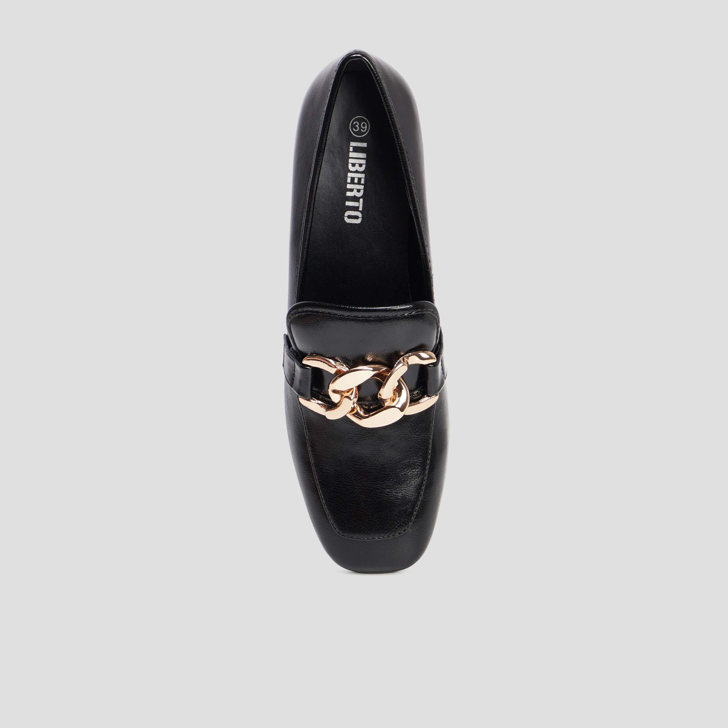Loafers à talons détails chaînes Liberto noir femme | La Halle