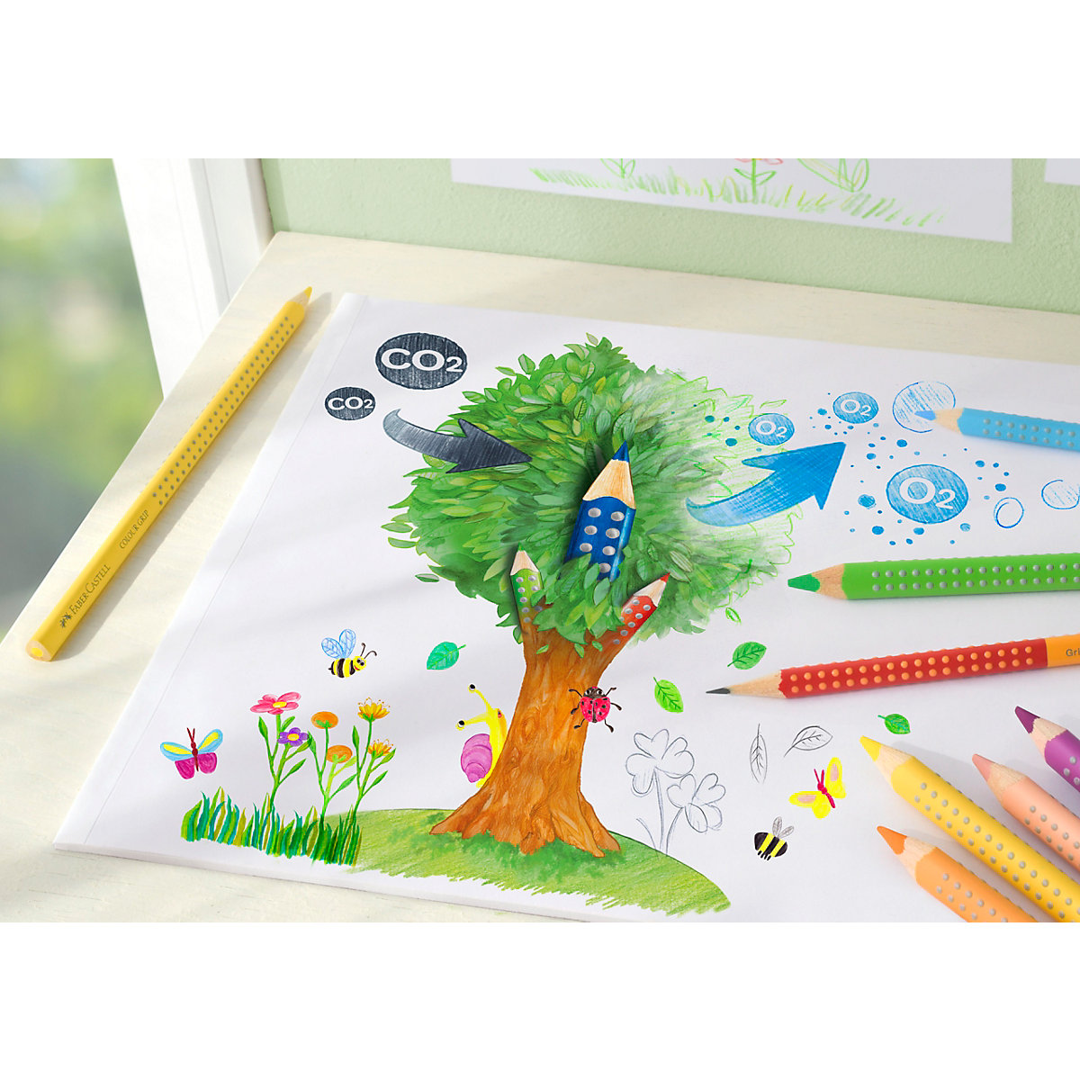 Buntstifte COLOUR GRIP, wasservermalbar, 12 Farben