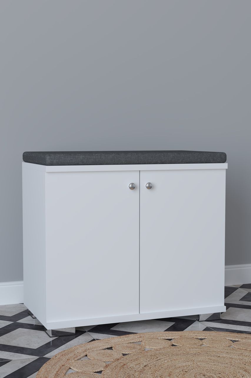 VCM Holz Garderobe Regal Schrank Dielenmöbel Gados S Weiß