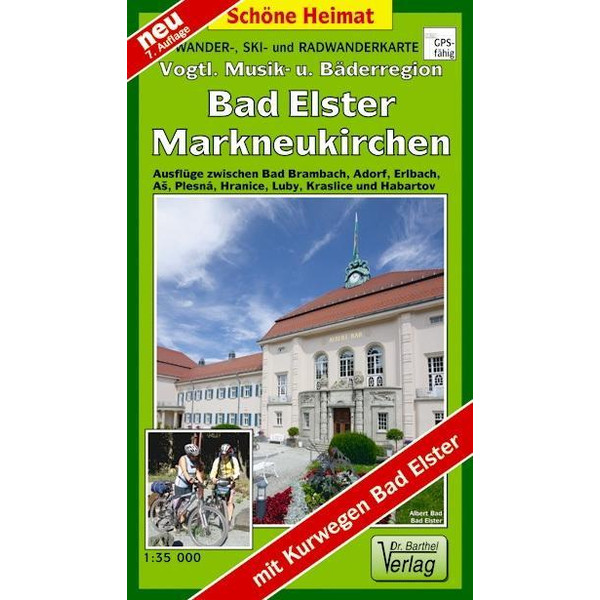 Wander-, Ski- und Radwanderkarte Vogtländische Musik- und Bäderregion mit Ortsplan Bad Elster/Ringweg 1 : 35 000 - Winterwanderkarte