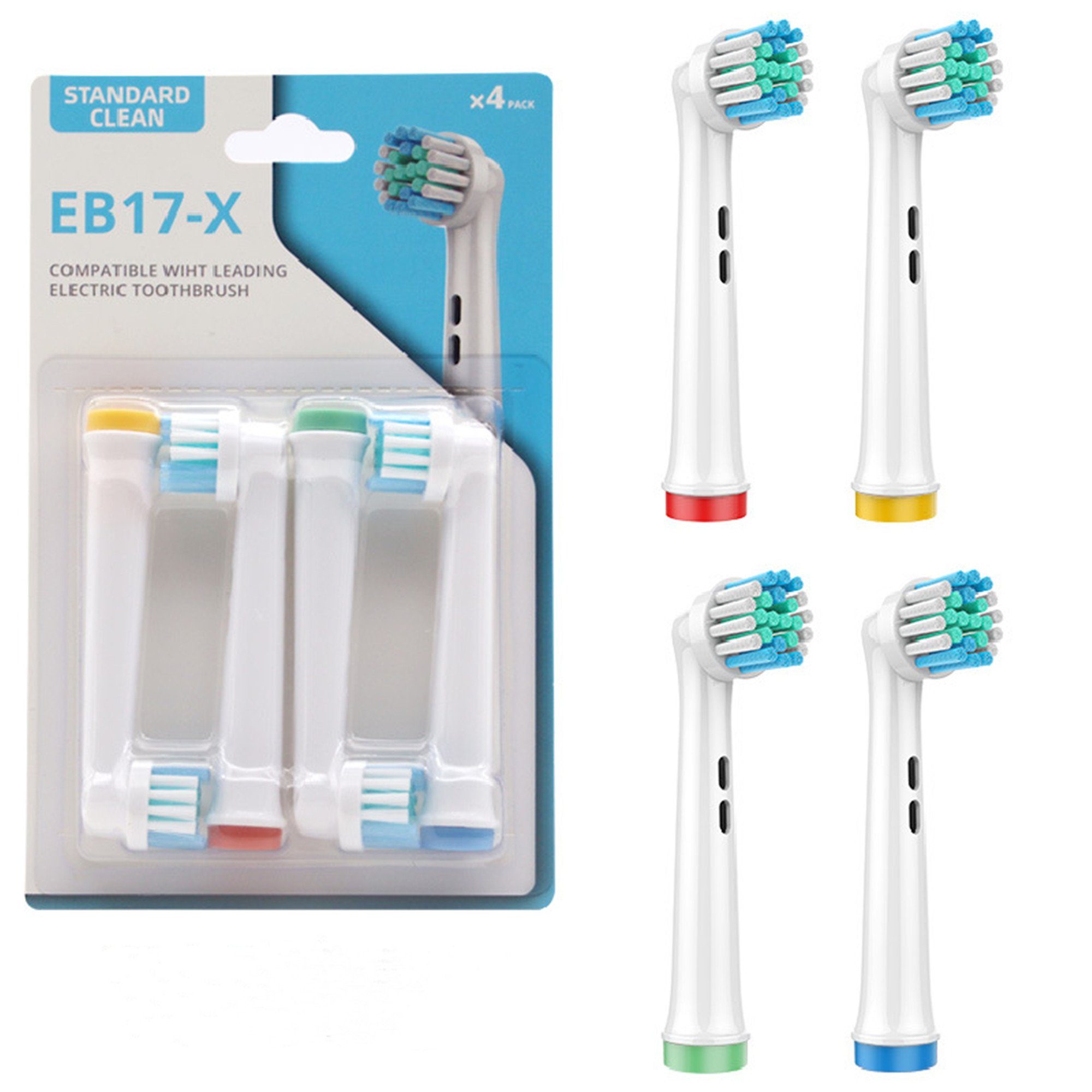 Tisoutec Aufsteckbürsten Standard-Bürstenköpfe Kompatibel mit ORAL B-Modellen, mit Precision Clean,3D Whitening,Sensitive Clean,Tiefenreinigung,Zahnbürsten Aufsätze für Zahnbürsten oral b,Aufsteckbürsten für Schallzahnbürsten Ersatzbürsten Standard-B