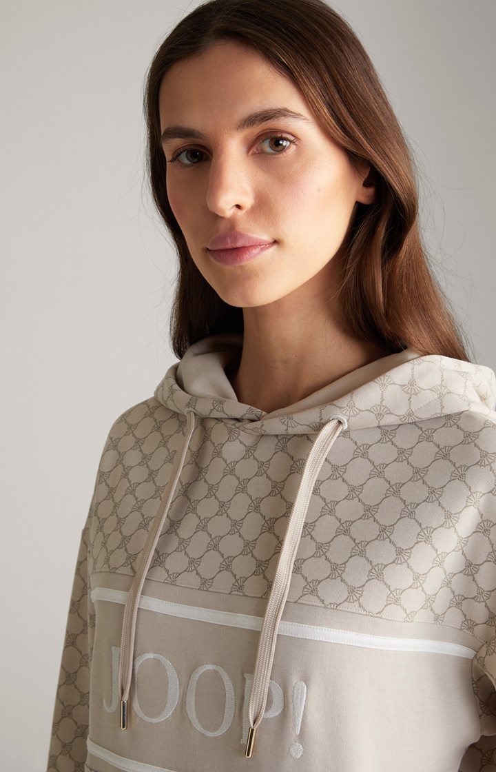 Hoodie in Nude gemustert