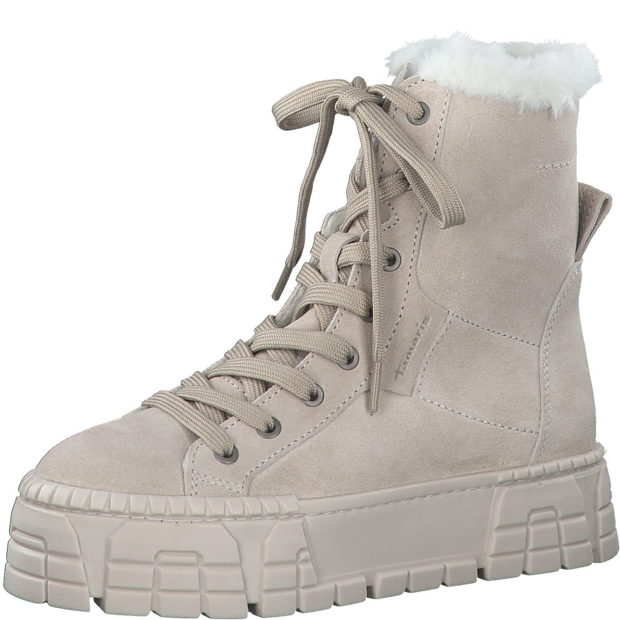 TAMARIS Schnür-Stiefeletten beige Schnürstiefelette Gefüttert, Beige