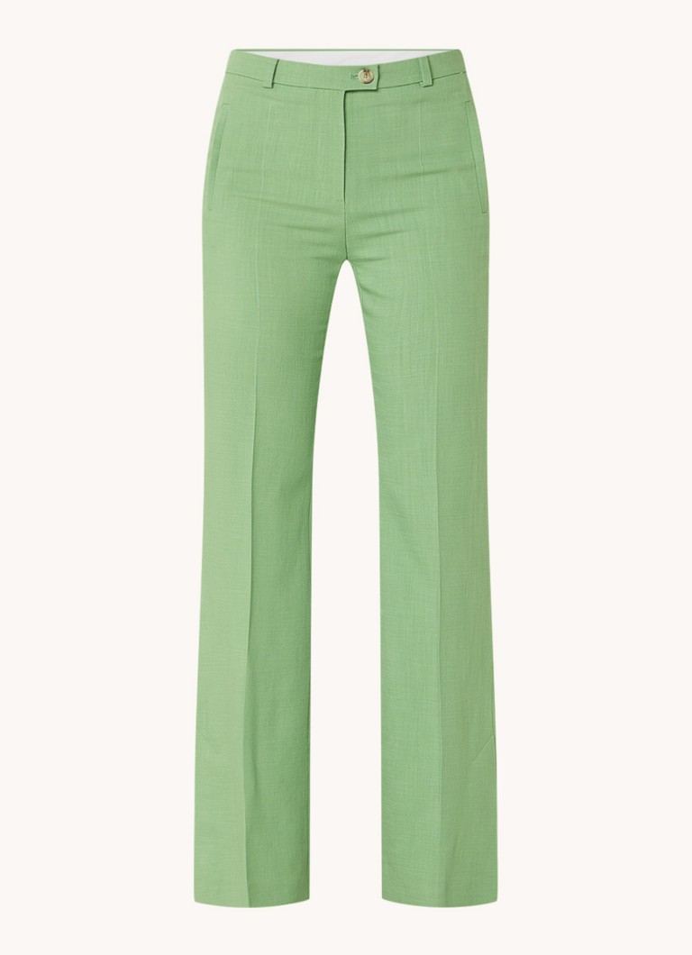 Pantaloni HUGO BOSS Terela cu talie înaltă și crăpătură